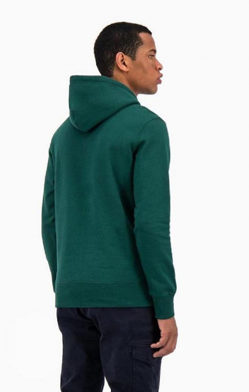 Sweat a Capuche Champion Satin Stitch Script Logo Fleece Hoodie Homme Vert Clair | 2037-NKYCO