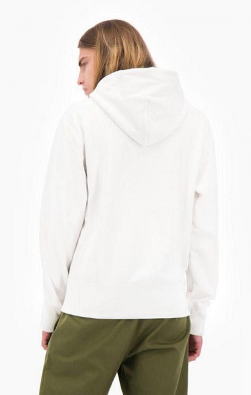 Sweat a Capuche Champion Script Logo Arm Reverse Weave Hoodie Homme Blanche | 3658-RXNHB