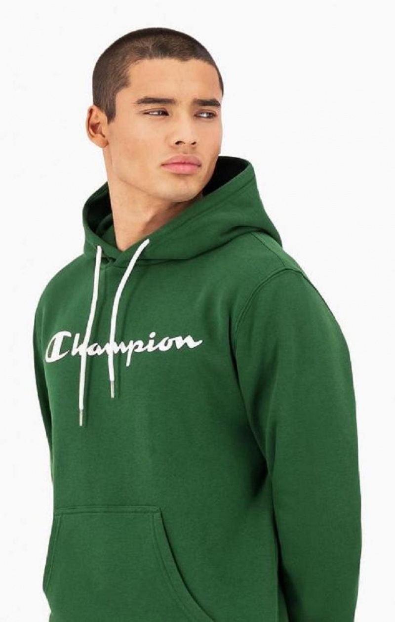 Sweat a Capuche Champion Script Logo Fleece Hoodie Homme Vert Clair | 5361-JTWSP