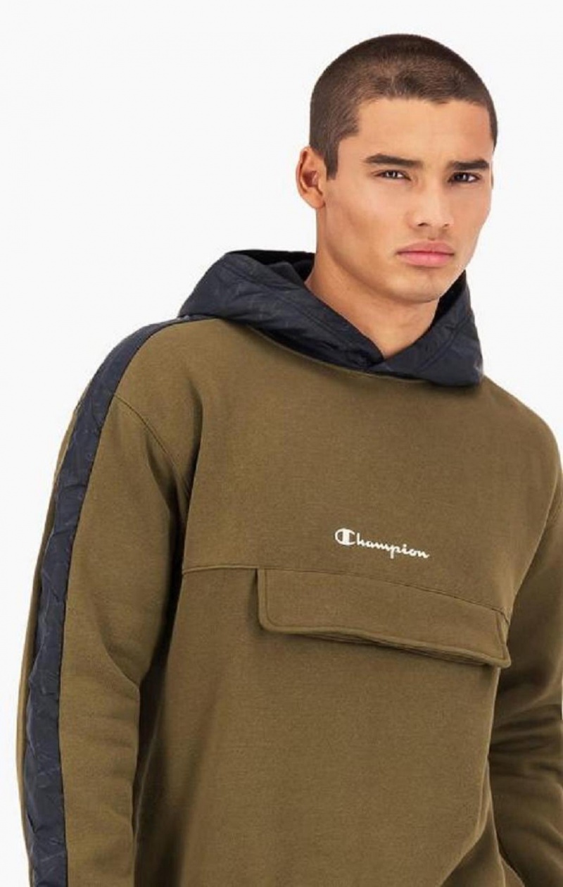 Sweat a Capuche Champion Script Logo Fleece Hoodie Homme Vert | 7845-AHCGY