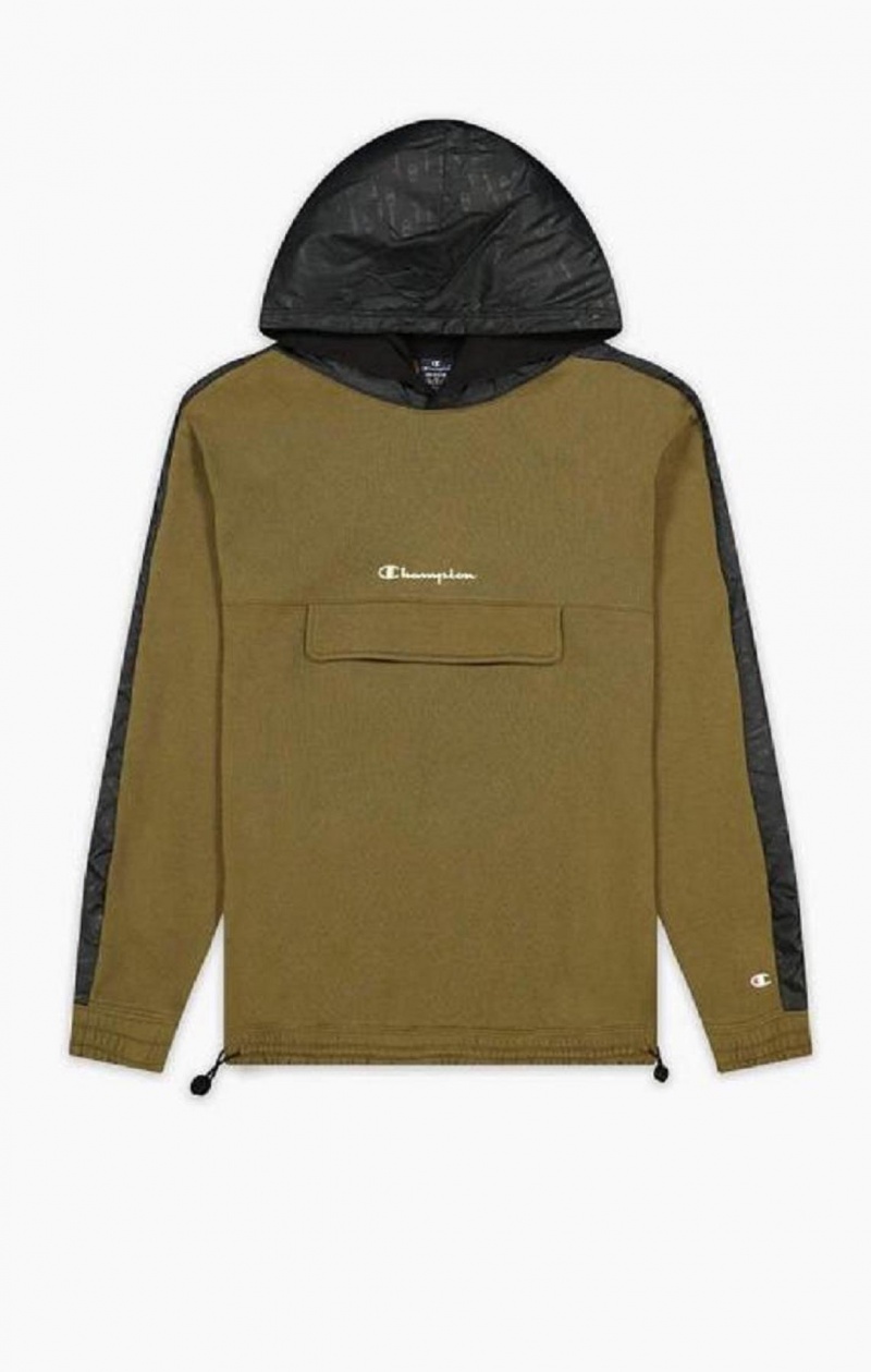 Sweat a Capuche Champion Script Logo Fleece Hoodie Homme Vert | 7845-AHCGY