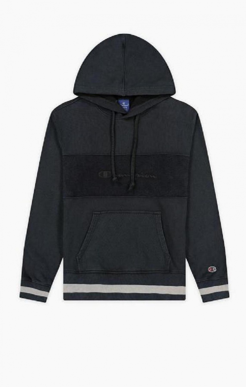 Sweat a Capuche Champion Script Logo Reverse Weave Hoodie Homme Noir | 6485-SCEGI