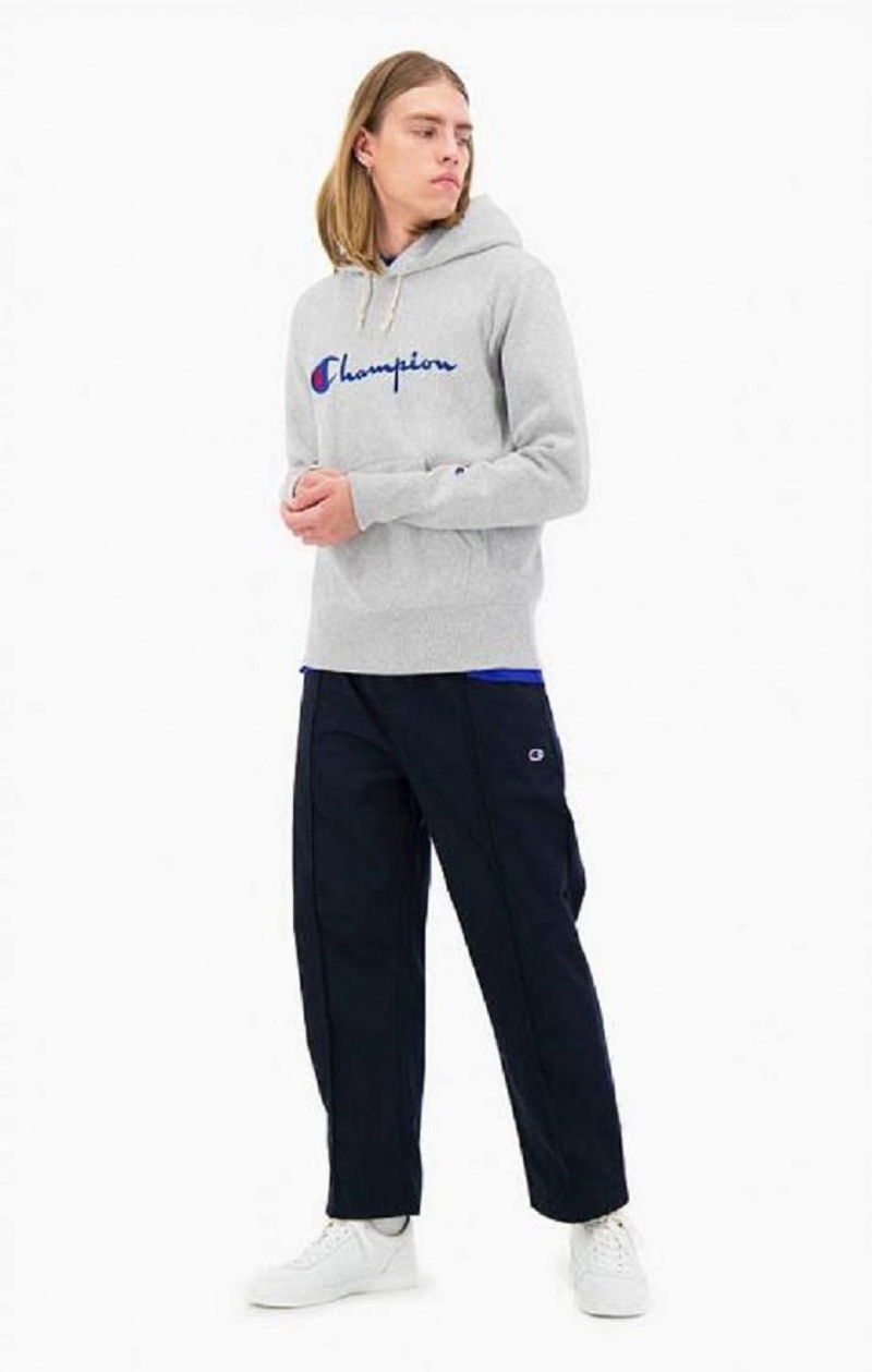 Sweat a Capuche Champion Script Logo Reverse Weave Hoodie Homme Grise Clair | 5287-YJZKI