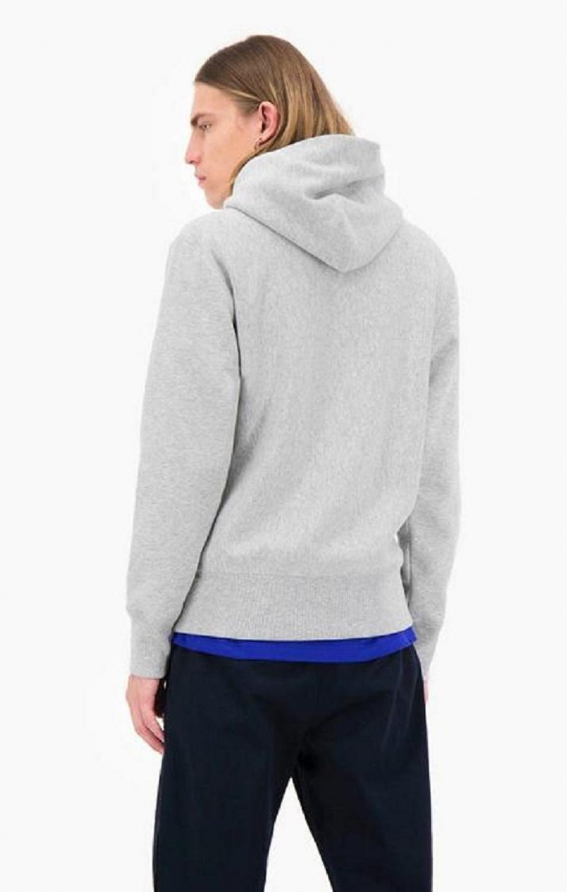 Sweat a Capuche Champion Script Logo Reverse Weave Hoodie Homme Grise Clair | 5287-YJZKI