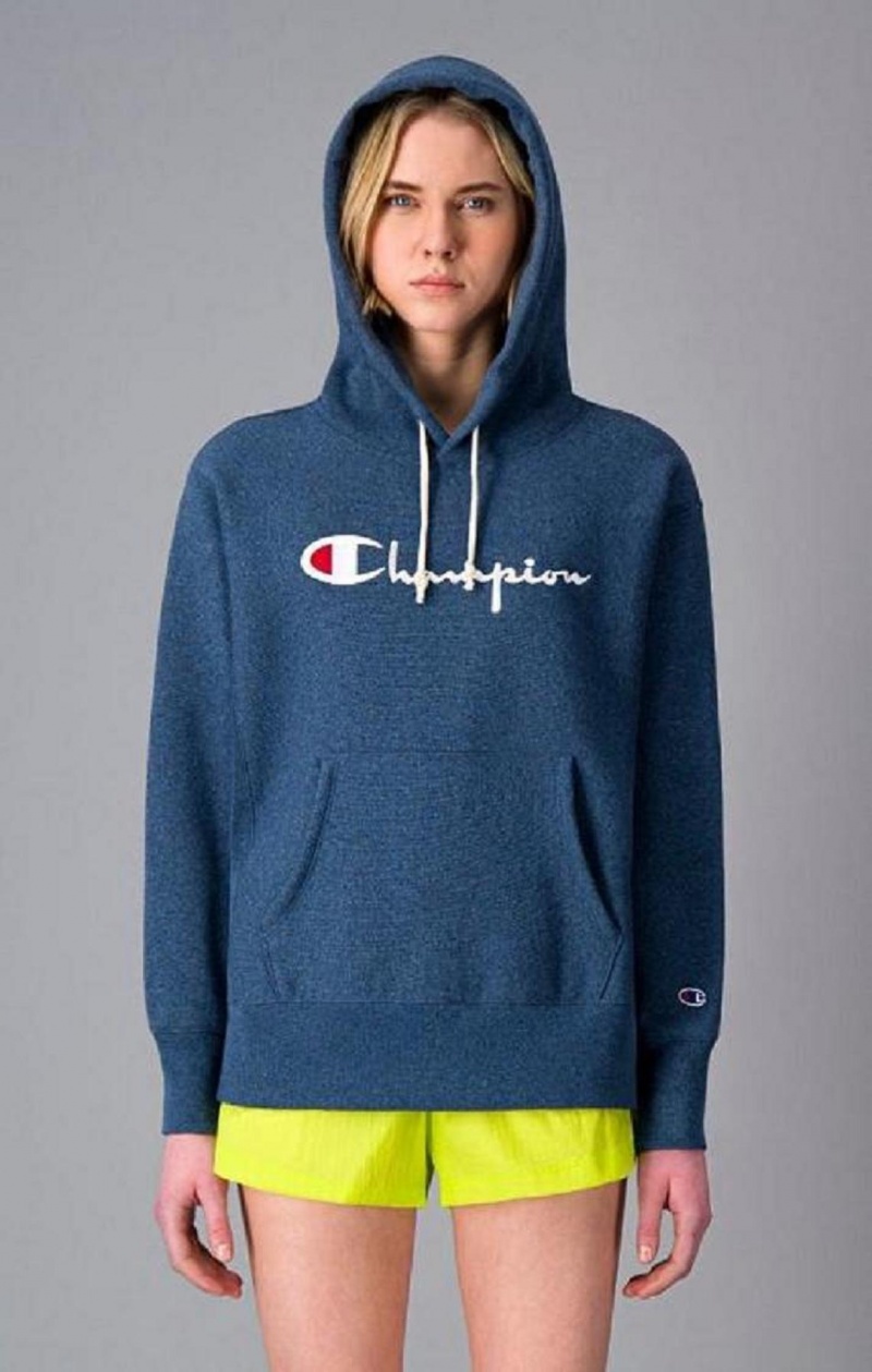 Sweat a Capuche Champion Script Logo Reverse Weave Hoodie Femme Turquoise | 4081-GHQXI