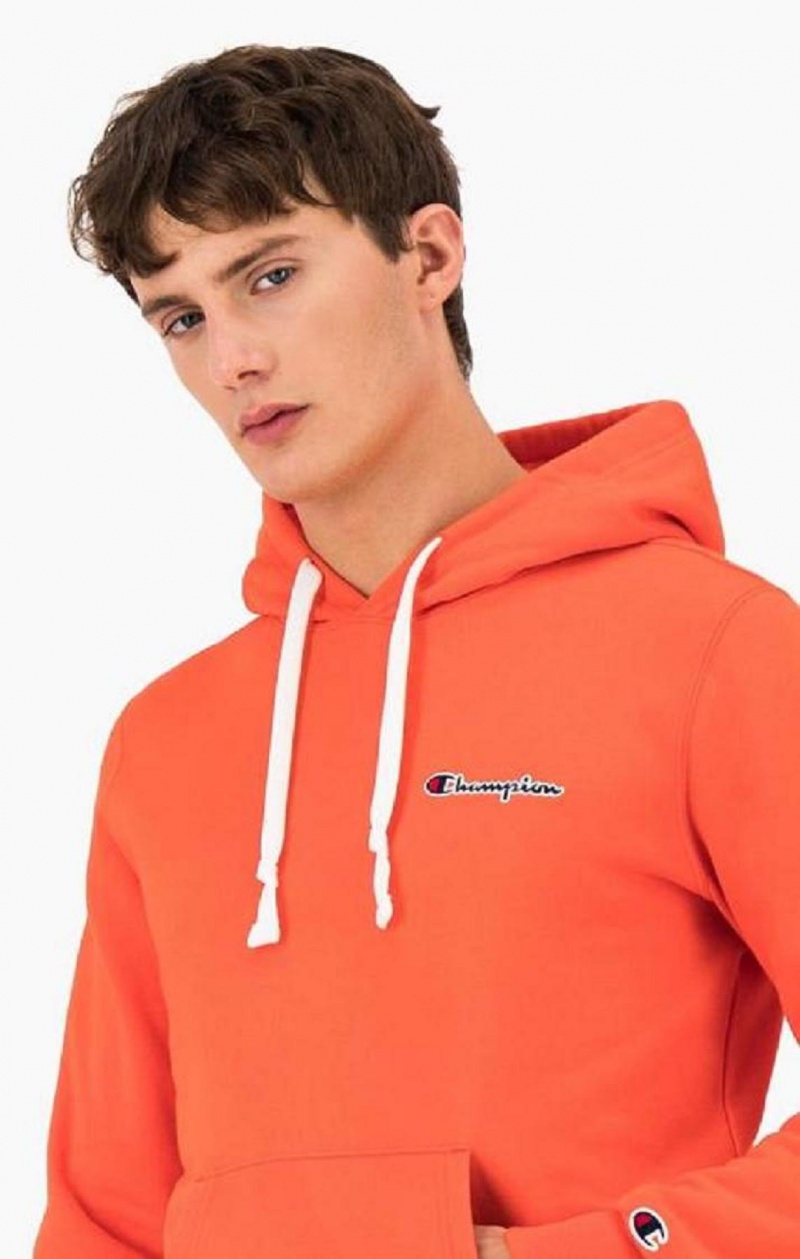 Sweat a Capuche Champion Small Script Logo Hoodie Homme Rouge | 2937-QZVEP