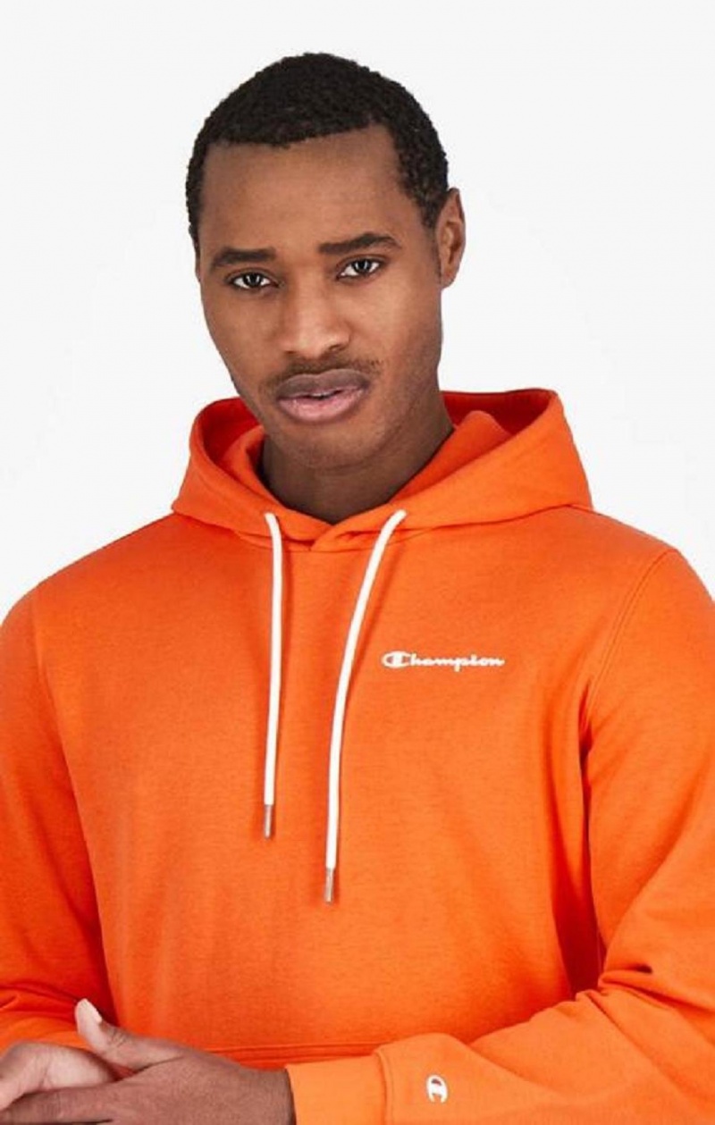 Sweat a Capuche Champion Small Script Logo Hoodie Homme Orange | 5280-YRXMI