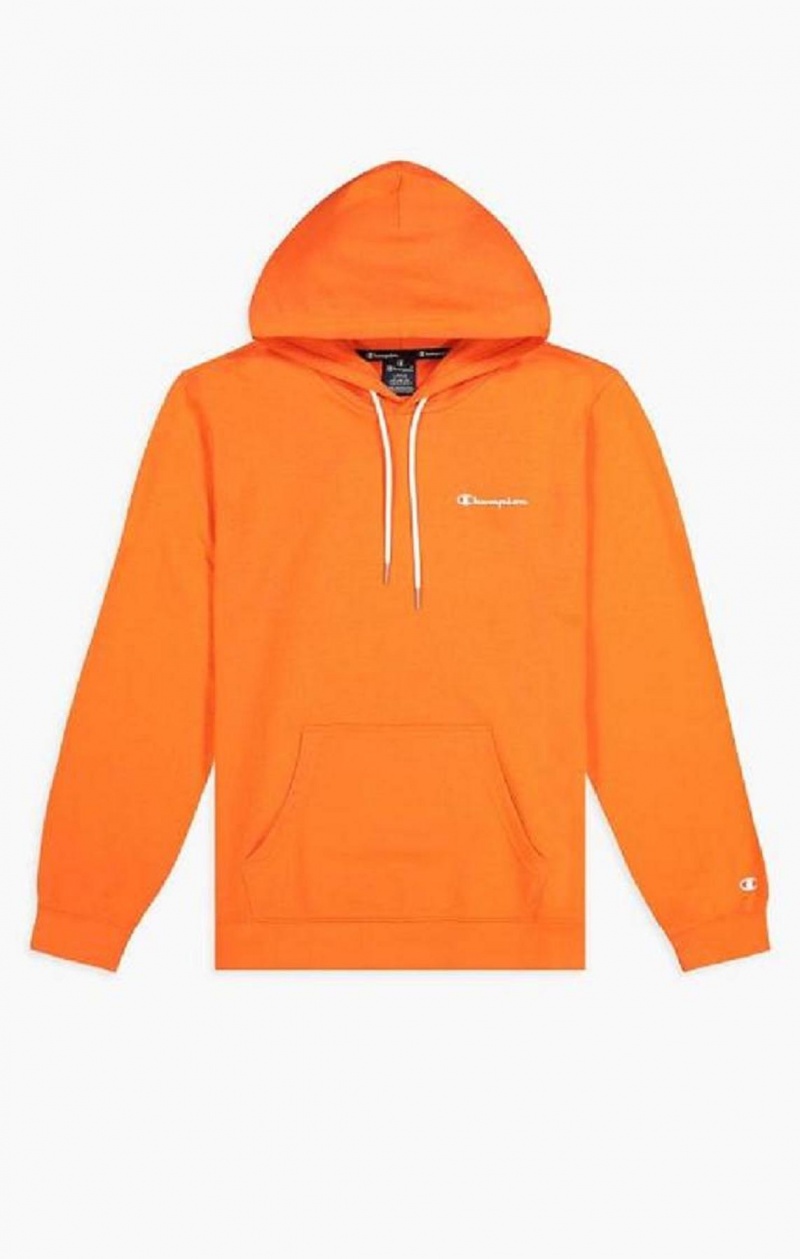 Sweat a Capuche Champion Small Script Logo Hoodie Homme Orange | 5280-YRXMI