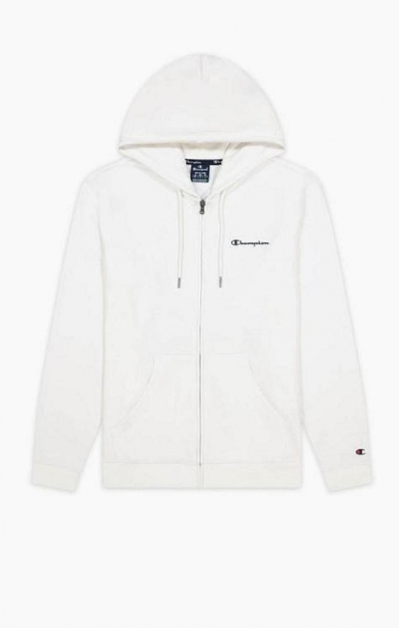 Sweat a Capuche Champion Small Script Logo Hoodie Homme Blanche | 2109-EGZCH