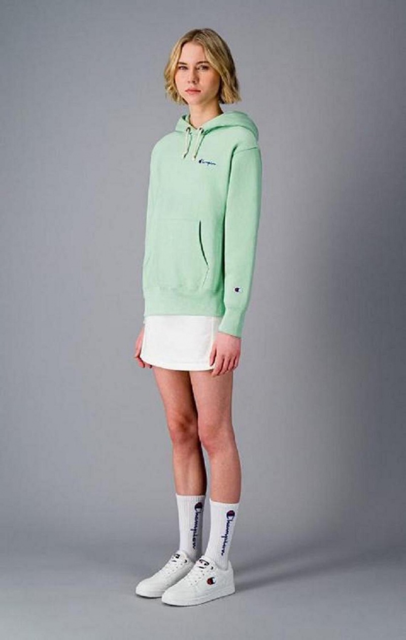 Sweat a Capuche Champion Small Script Logo Hoodie Femme Vert Clair | 3289-AIVBD