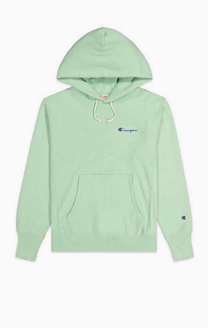 Sweat a Capuche Champion Small Script Logo Hoodie Femme Vert Clair | 3289-AIVBD