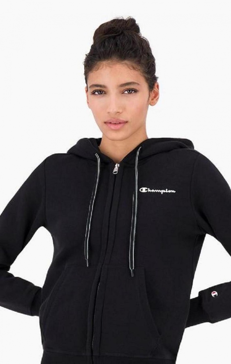 Sweat a Capuche Champion Small Script Logo Hoodie Femme Bleu Foncé | 1387-XGQTW