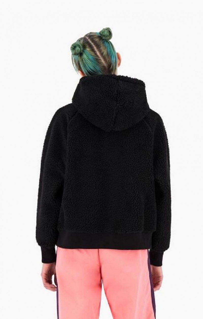 Sweat a Capuche Champion Teddy Polar Fleece Zip-Up Hoodie Femme Noir | 0783-QCOUH