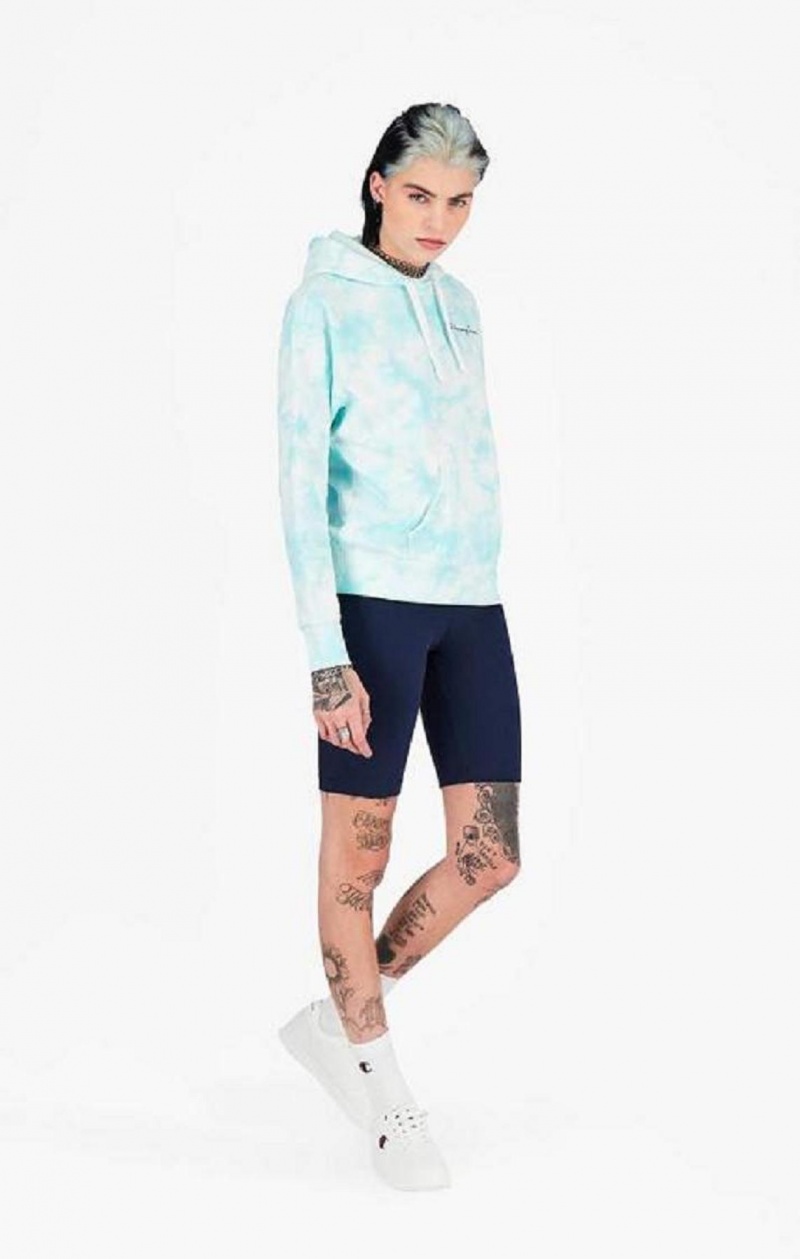 Sweat a Capuche Champion Tie Dye Digital Print Hoodie Femme Bleu Clair | 2876-FUMYK