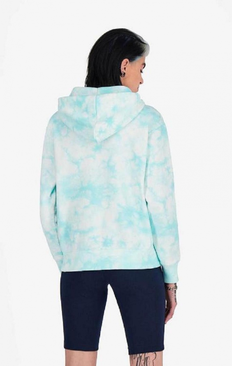 Sweat a Capuche Champion Tie Dye Digital Print Hoodie Femme Bleu Clair | 2876-FUMYK