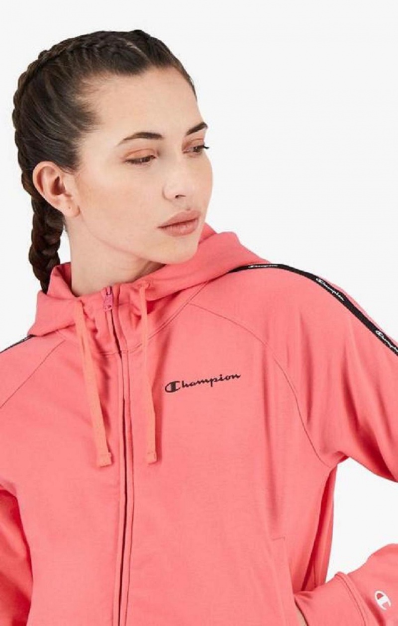 Sweat a Capuche Champion Zip-Up Hoodie + Leggings Tracksuit Femme Rose | 5842-JHTOM