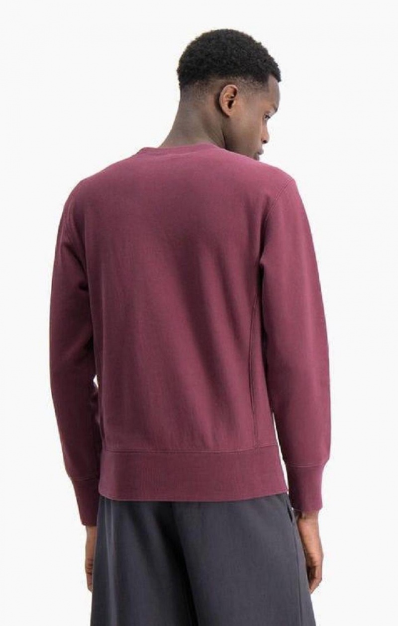 Sweats Champion Acid Wash Reverse Weave Sweatshirt Homme Bordeaux | 1839-QAKTL