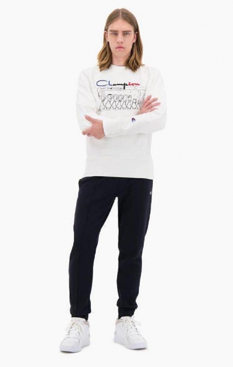 Sweats Champion Archive Print Reverse Weave Sweatshirt Homme Blanche | 7021-PFRHX