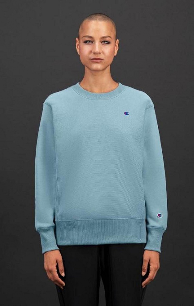 Sweats Champion C Logo Reverse Weave Sweatshirt Femme Turquoise Bleu | 5128-BXCGK