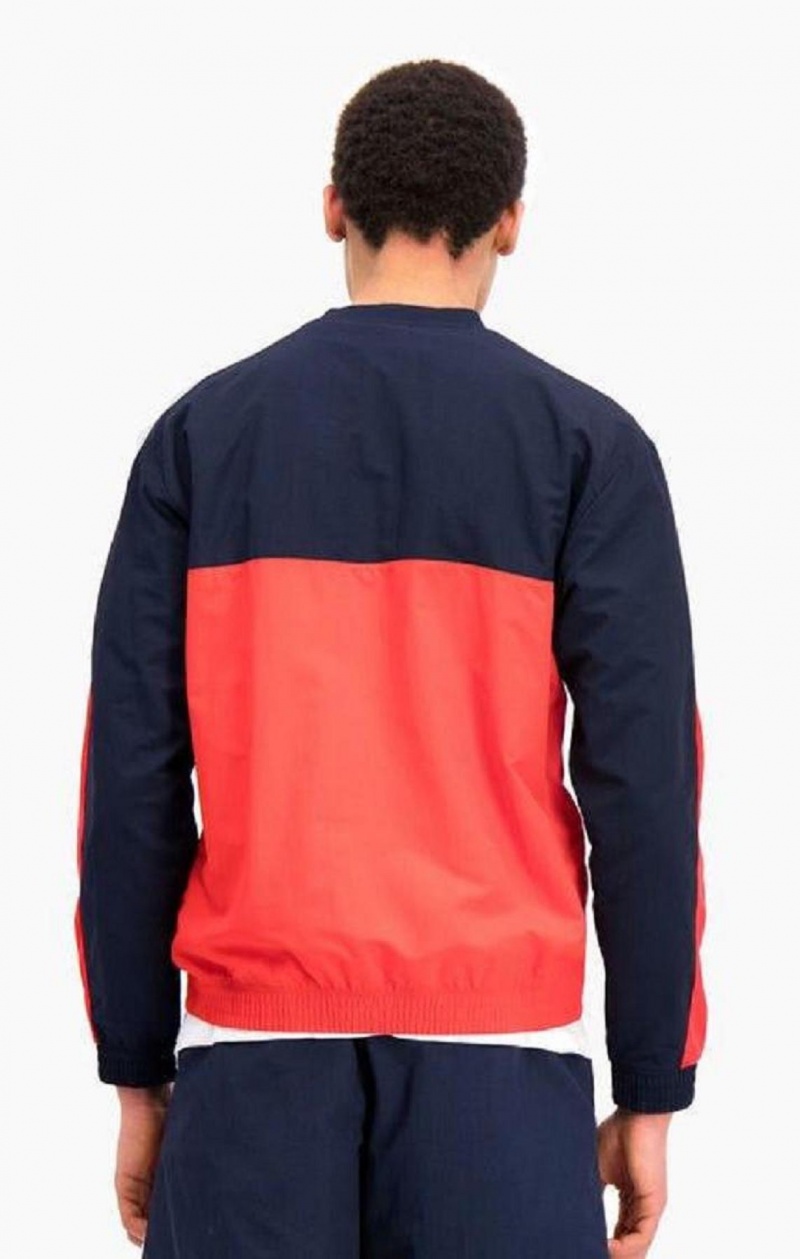 Sweats Champion Colour Block And Stripe Piste Sweatshirt Homme Rouge | 7152-VXRCN