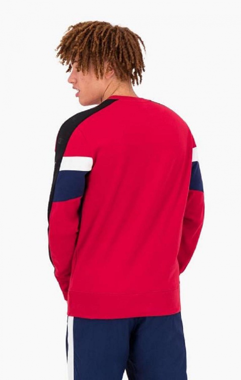 Sweats Champion Colour Block Insert Fleece Sweatshirt Homme Rouge | 6704-EDORF