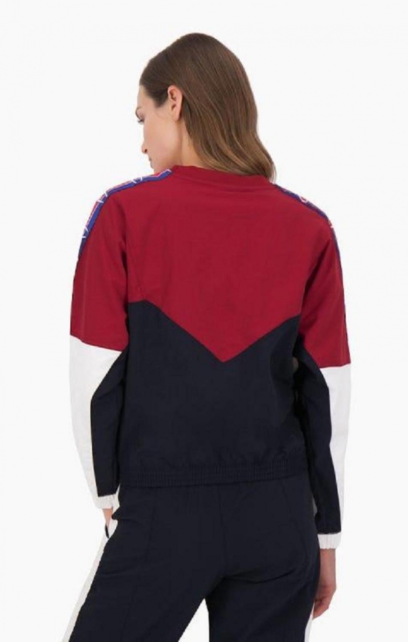 Sweats Champion Colour Block Piste Sweatshirt Femme Bordeaux | 7548-OXKED