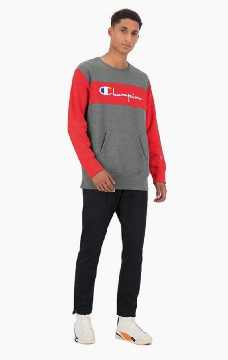 Sweats Champion Colour Block Reverse Weave Sweatshirt Homme Grise Foncé | 1743-FRNQZ