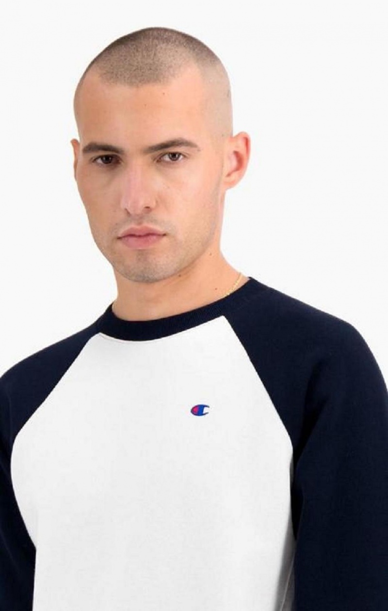 Sweats Champion Colour Block Reverse Weave Sweatshirt Homme Blanche | 4869-DOIVC