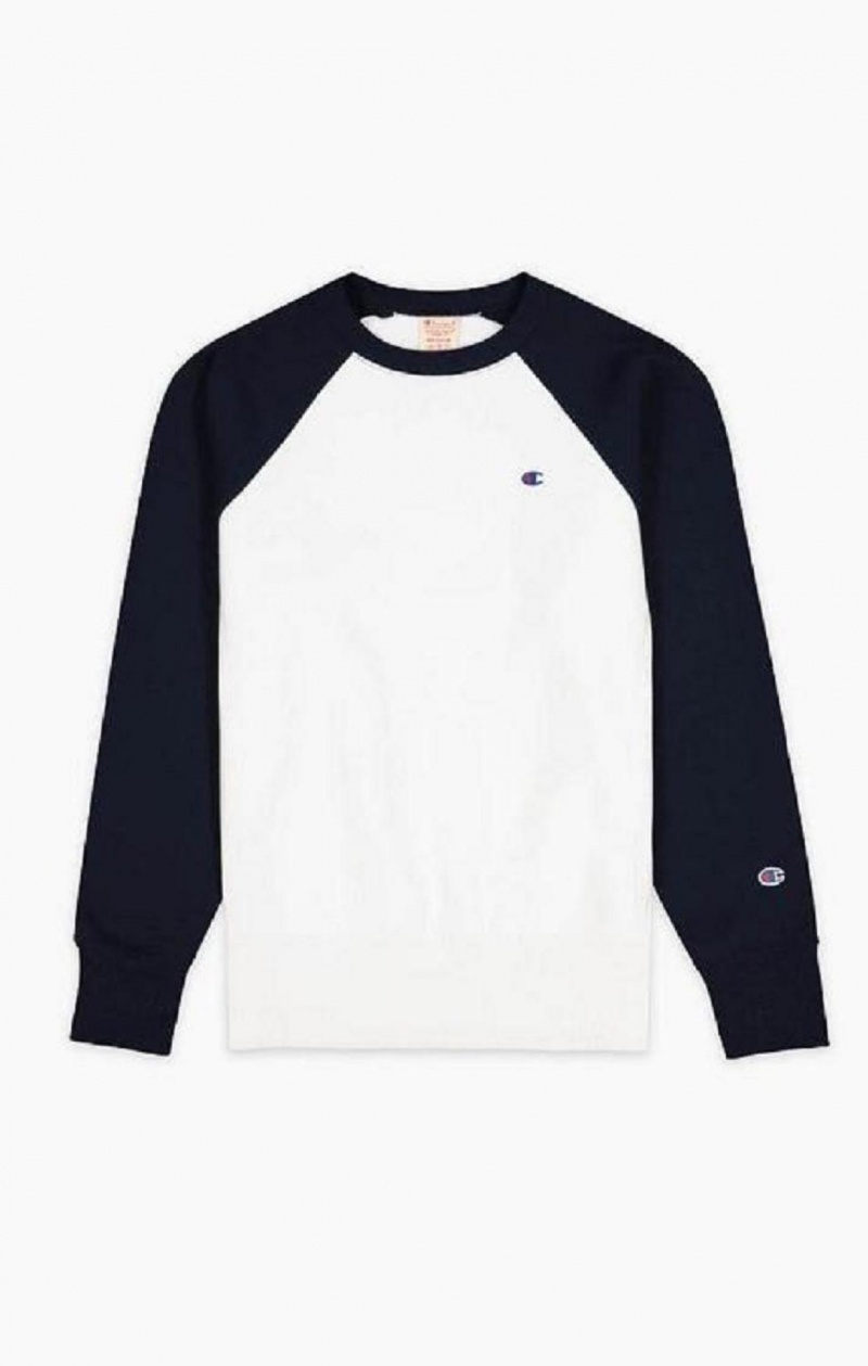 Sweats Champion Colour Block Reverse Weave Sweatshirt Homme Blanche | 4869-DOIVC