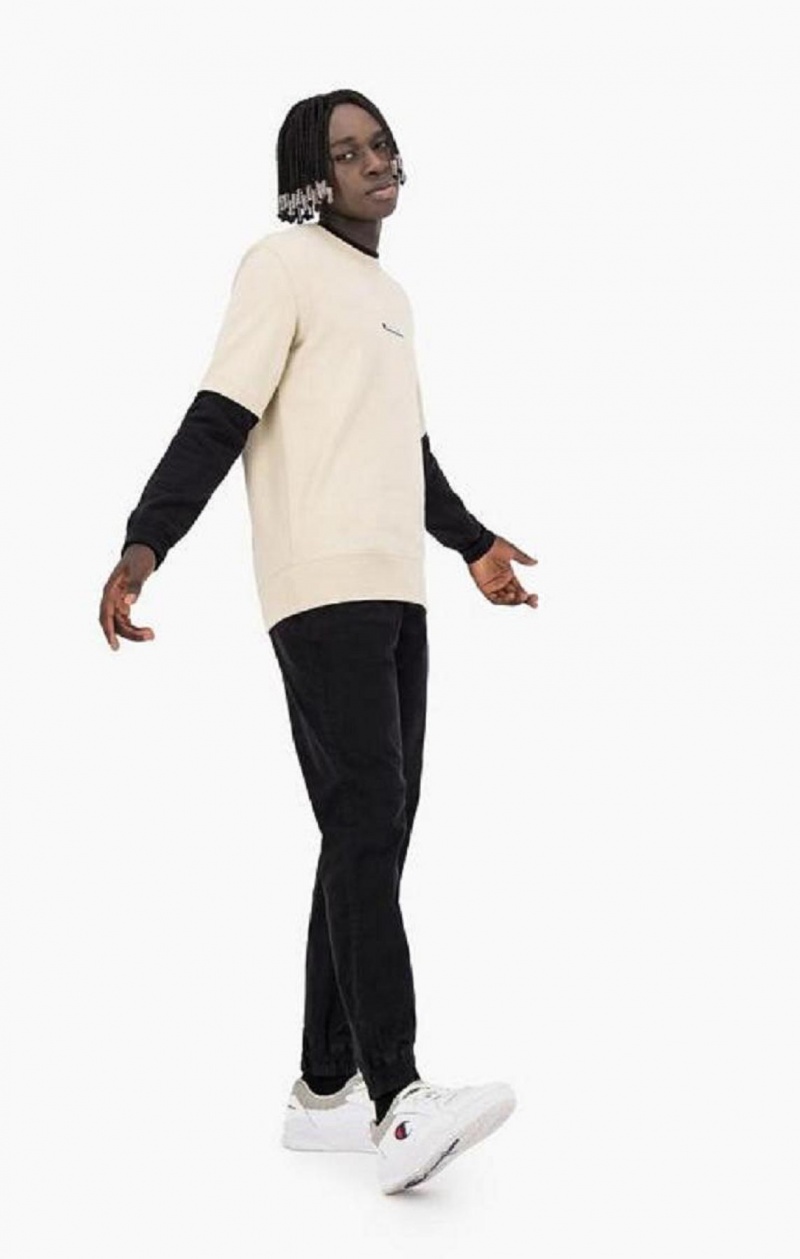 Sweats Champion Double Layer Crew Neck Sweatshirt Homme Marron | 6235-QDSTU