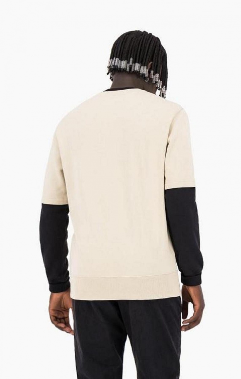 Sweats Champion Double Layer Crew Neck Sweatshirt Homme Marron | 6235-QDSTU