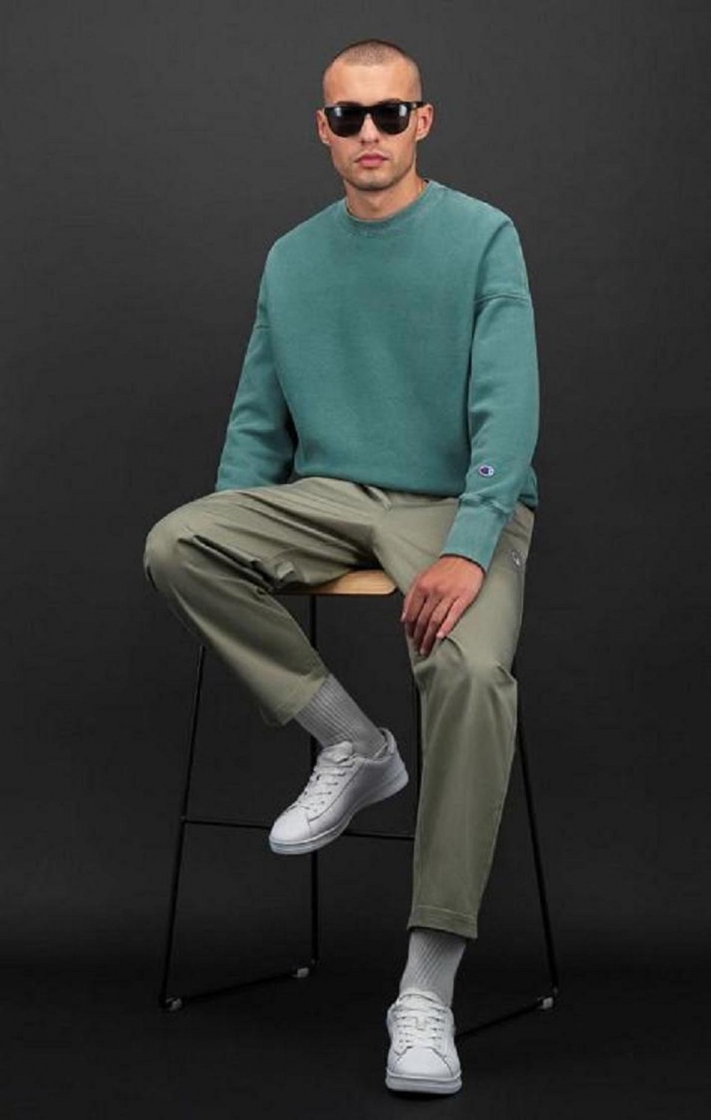 Sweats Champion Drop Shoulder Reverse Weave Sweatshirt Homme Vert | 2683-ABWVM