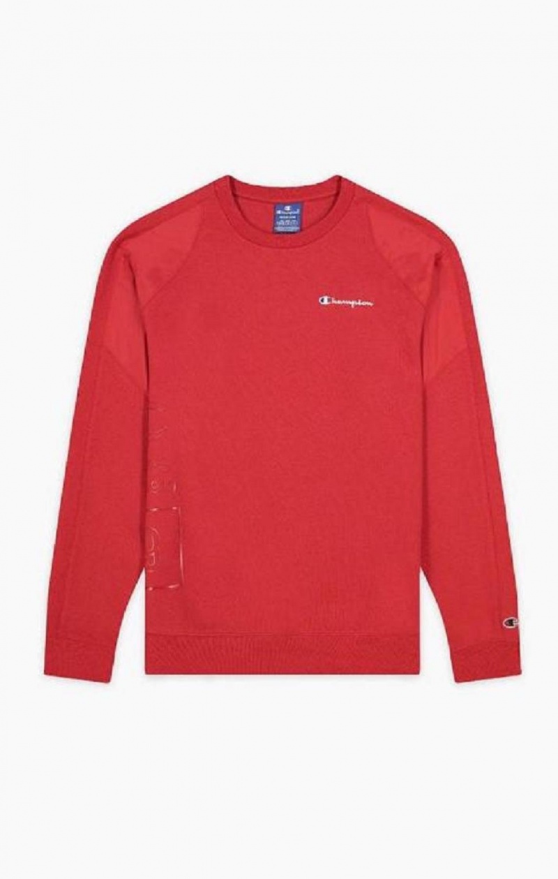 Sweats Champion Graphique Logo Print Rembourré Insert Sweatshirt Homme Rouge | 5234-MOFLI