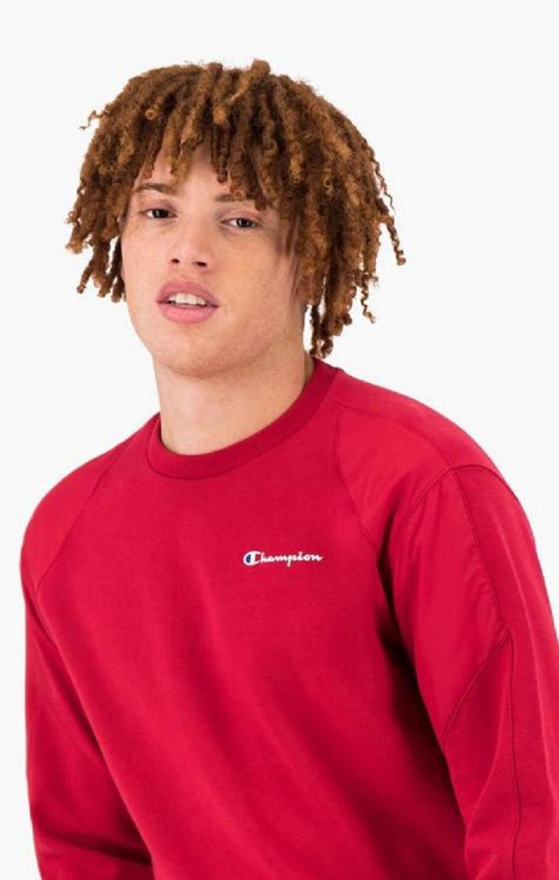 Sweats Champion Graphique Logo Print Rembourré Insert Sweatshirt Homme Rouge | 5234-MOFLI