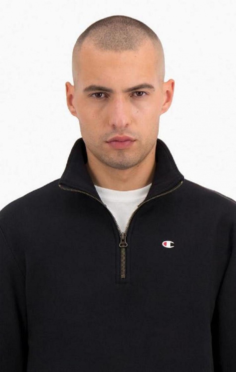 Sweats Champion Half Zip-Up Reverse Weave Sweatshirt Homme Noir | 8794-WKRLC