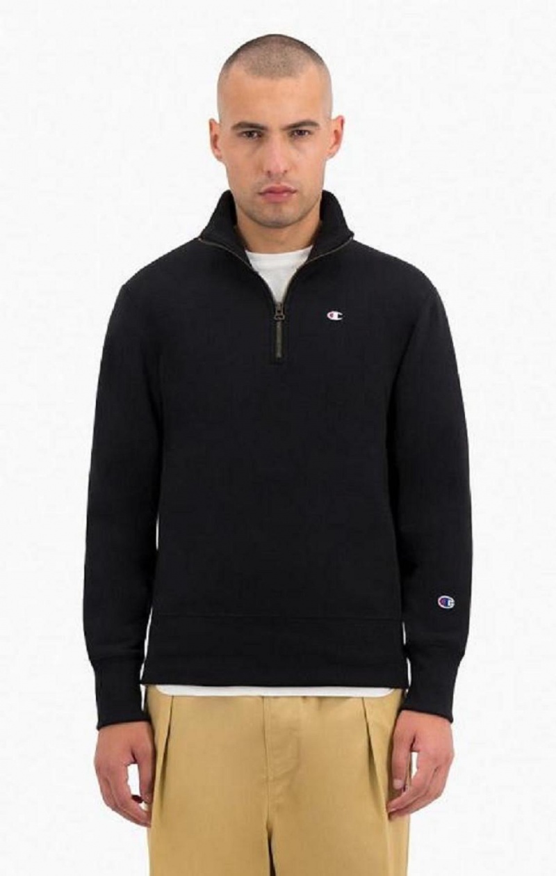 Sweats Champion Half Zip-Up Reverse Weave Sweatshirt Homme Noir | 8794-WKRLC