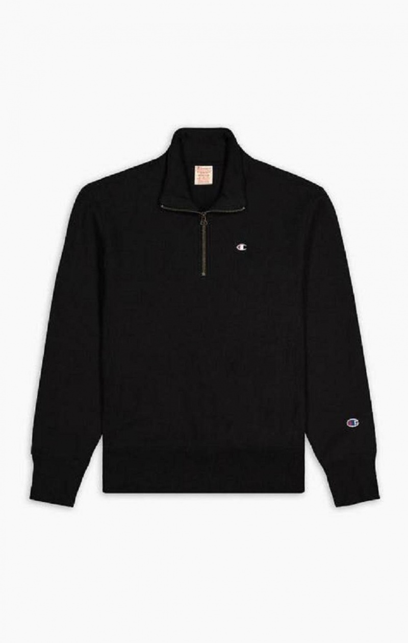 Sweats Champion Half Zip-Up Reverse Weave Sweatshirt Homme Noir | 2980-IFLNY