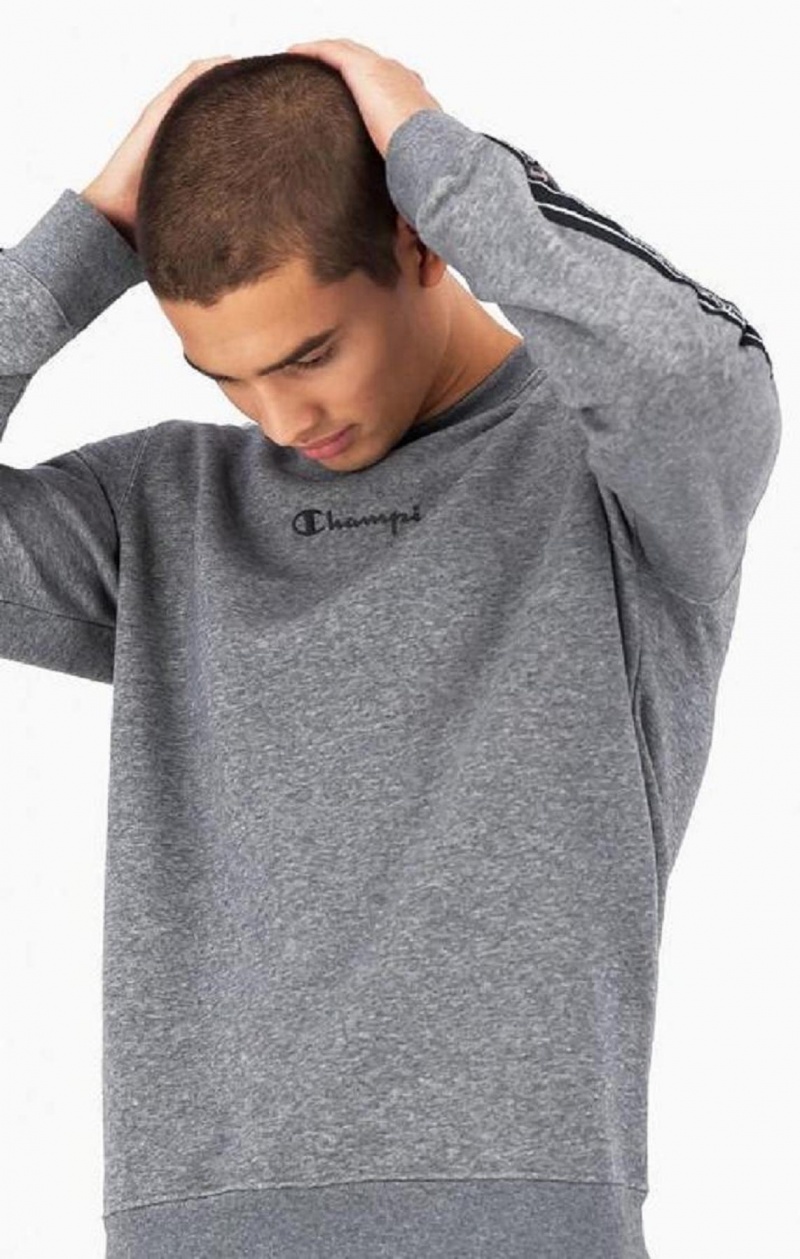 Sweats Champion Jacquard Logo Tape Sweatshirt Homme Grise Foncé | 1829-TCRUP