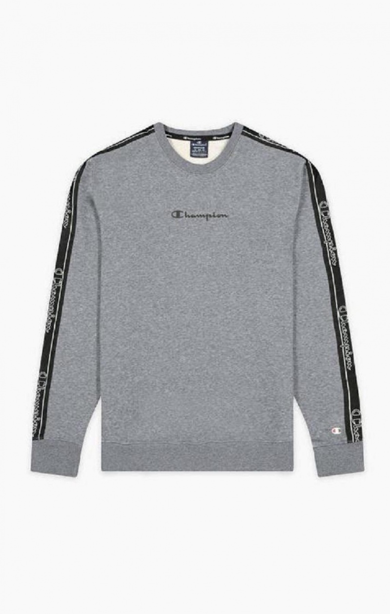 Sweats Champion Jacquard Logo Tape Sweatshirt Homme Grise Foncé | 1829-TCRUP