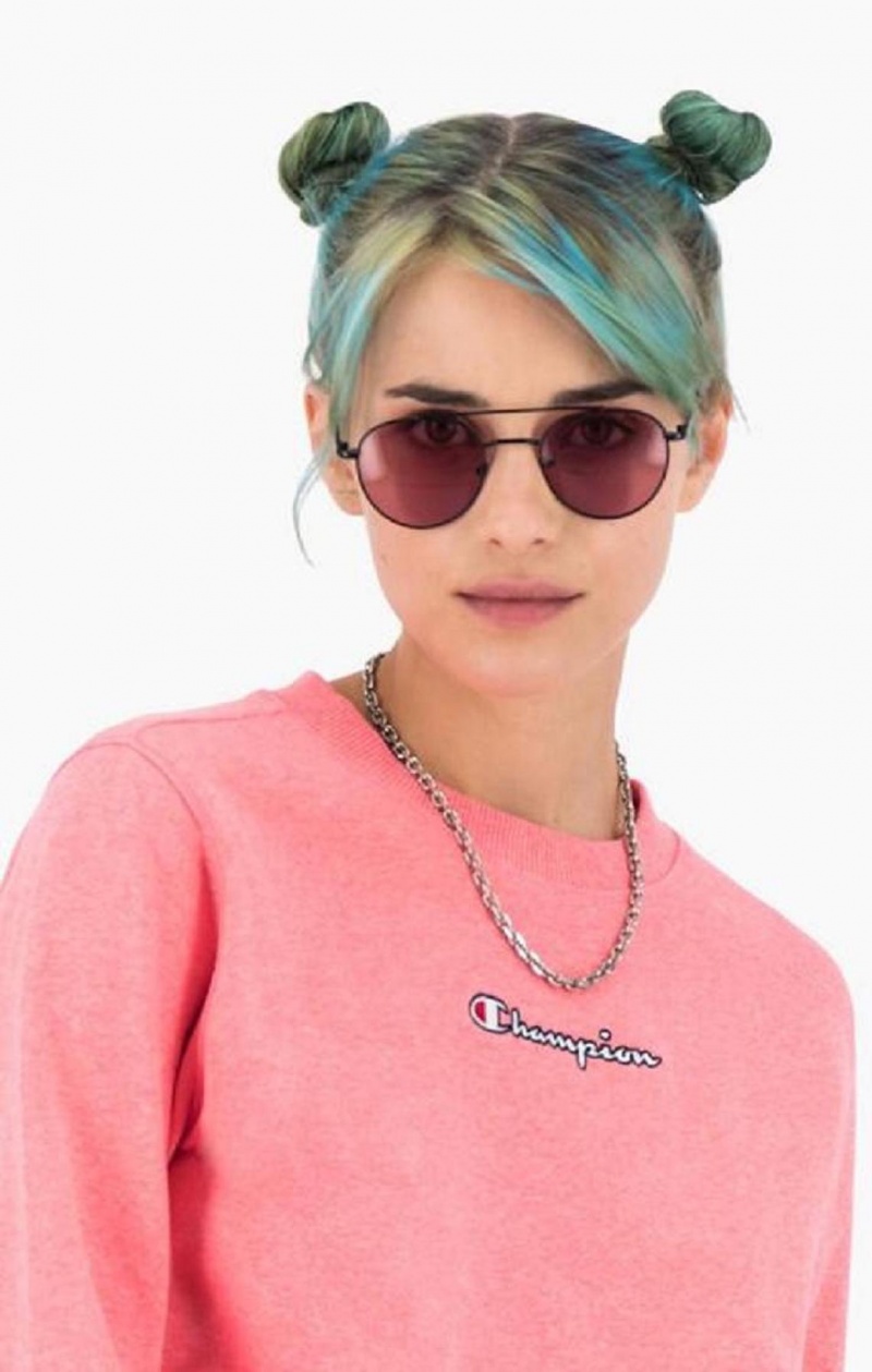 Sweats Champion Jaspé Script Logo Sweatshirt Femme Rose | 1360-FZPST