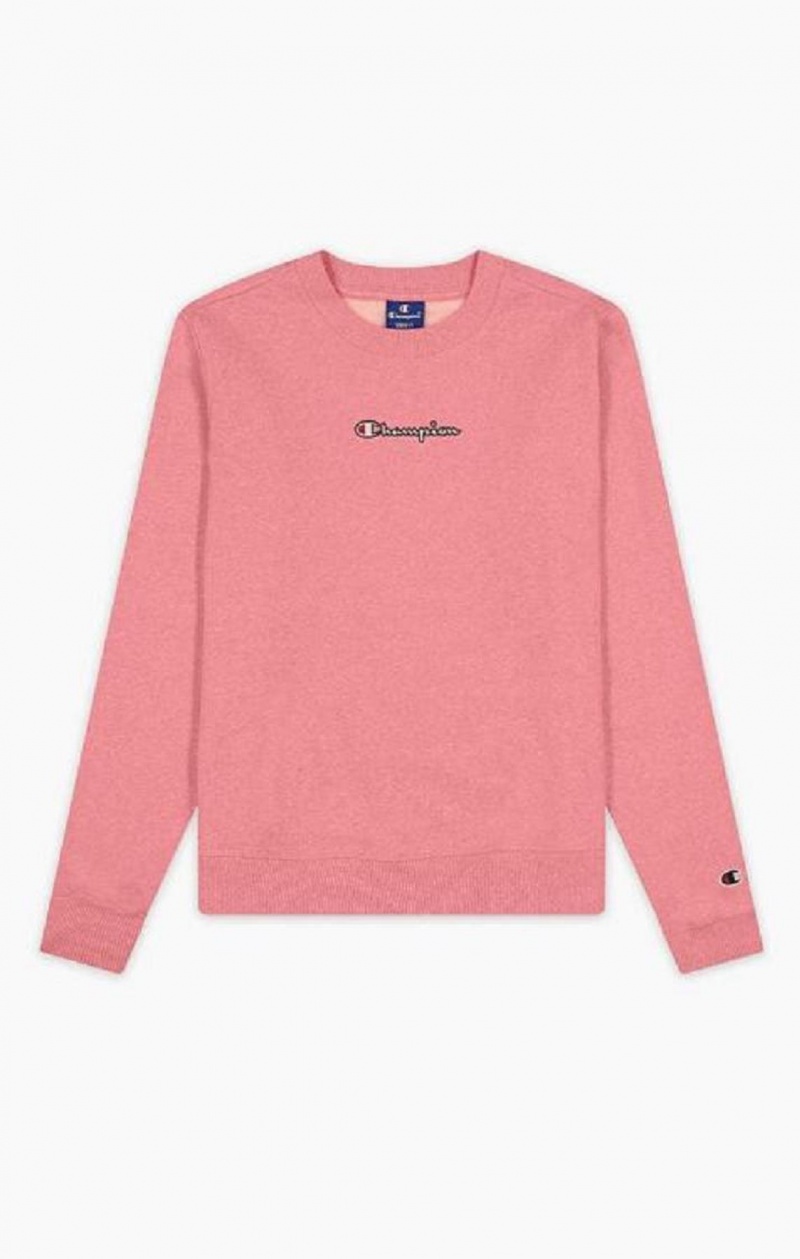 Sweats Champion Jaspé Script Logo Sweatshirt Femme Rose | 1360-FZPST