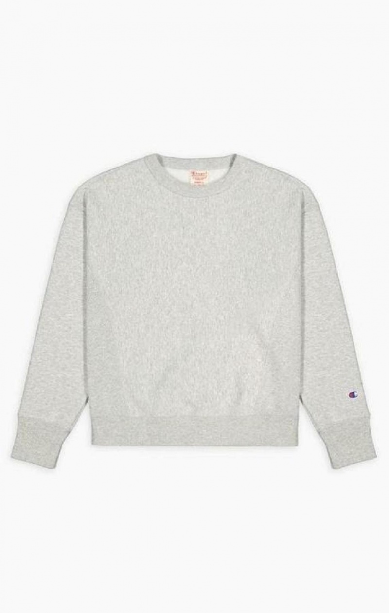 Sweats Champion Legere Reverse Weave Sweatshirt Femme Grise Clair | 5279-KMWBV