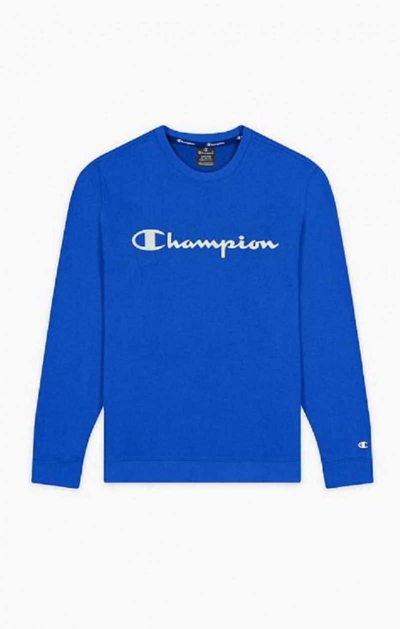 Sweats Champion Mesh Effect Script Logo Sweatshirt Homme Bleu | 8792-WLFKV