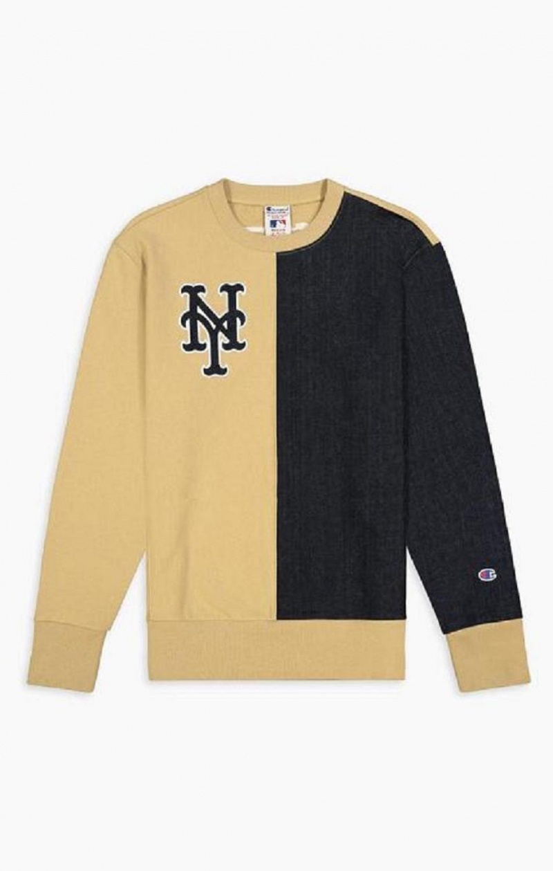 Sweats Champion New York MLB Sweatshirt Homme Beige | 4257-TKFZG