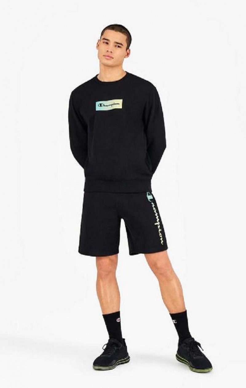 Sweats Champion Rainbow Box Script Logo Sweatshirt Homme Noir | 2037-FOMZJ