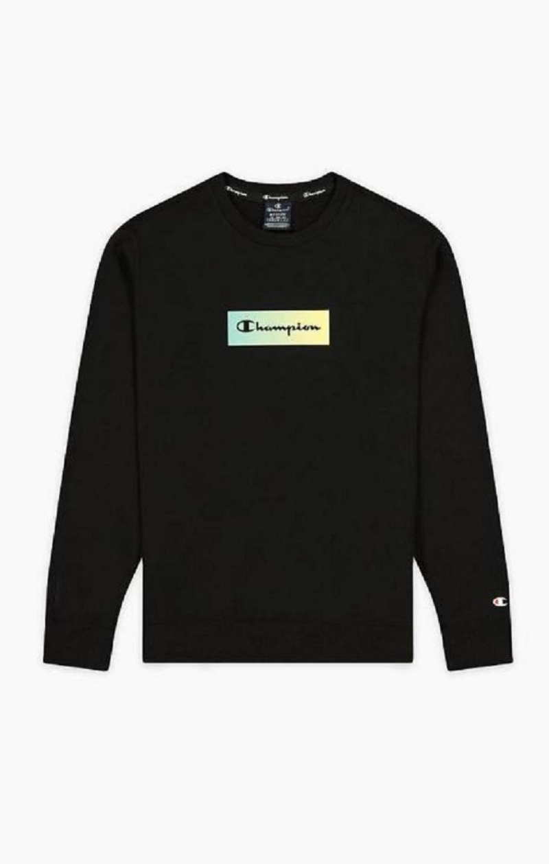 Sweats Champion Rainbow Box Script Logo Sweatshirt Homme Noir | 2037-FOMZJ