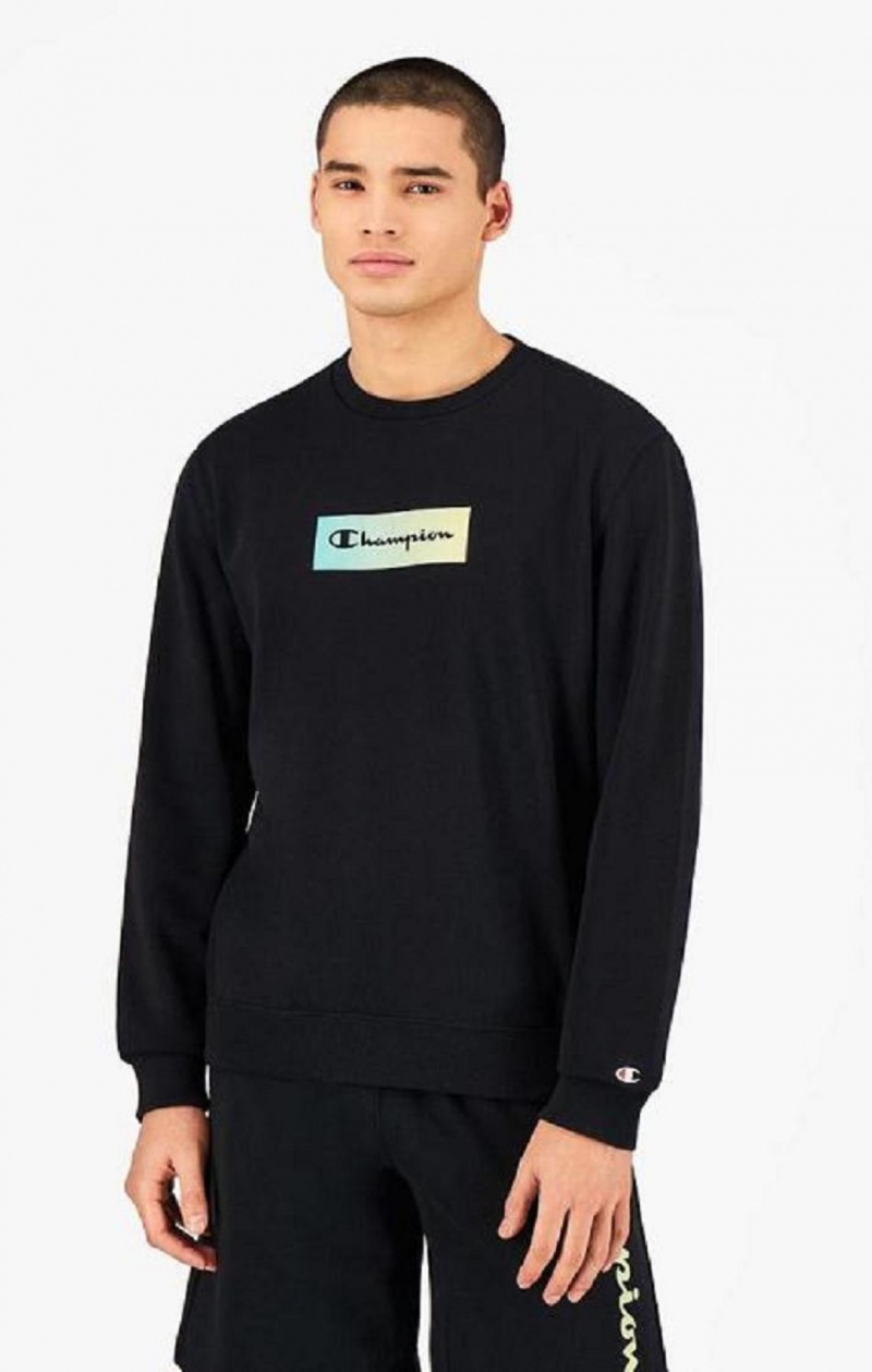 Sweats Champion Rainbow Box Script Logo Sweatshirt Homme Noir | 2037-FOMZJ