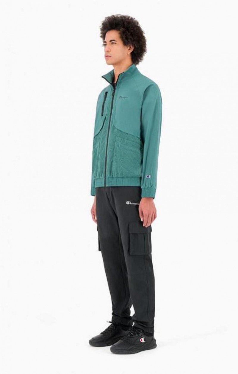 Sweats Champion Reflective Logo Mesh Panel High Neck Top Homme Vert | 0746-IZOPC