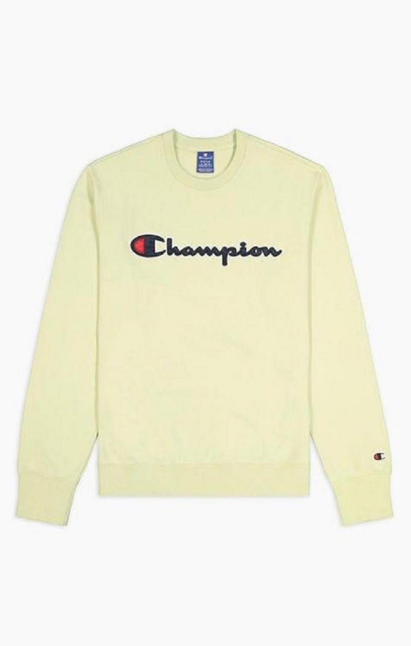 Sweats Champion Satin Script Logo Coton Terry Sweatshirt Homme Turquoise | 3092-LWONV