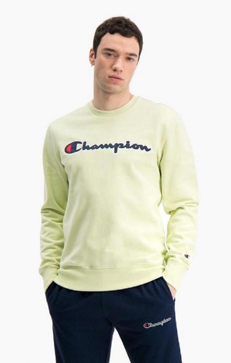 Sweats Champion Satin Script Logo Coton Terry Sweatshirt Homme Turquoise | 3092-LWONV